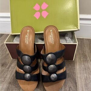 Naturalizer Black Mules with Decorative Straps